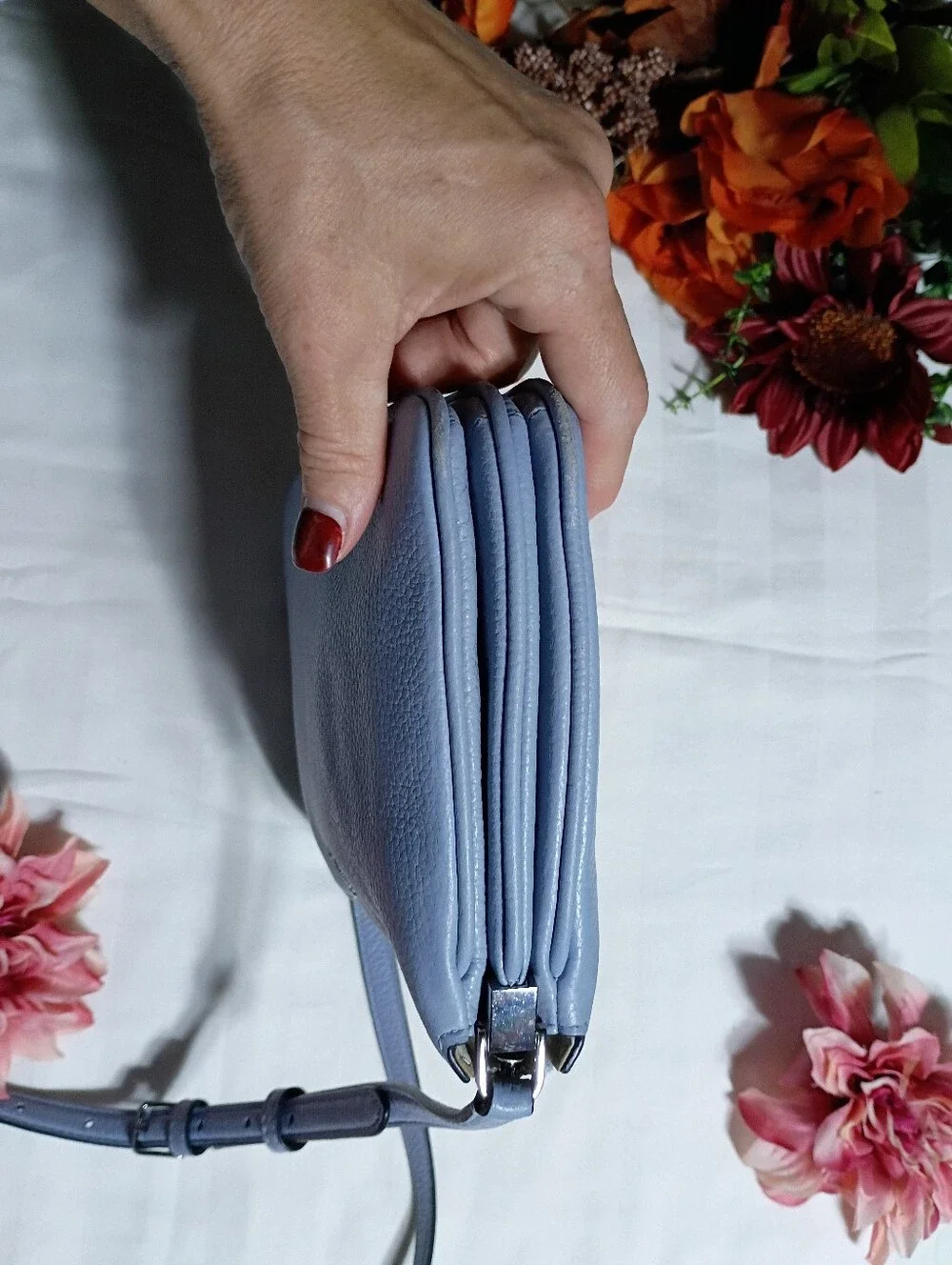 kate spade Baby Blue Pebbled Leather Crossbody Bag